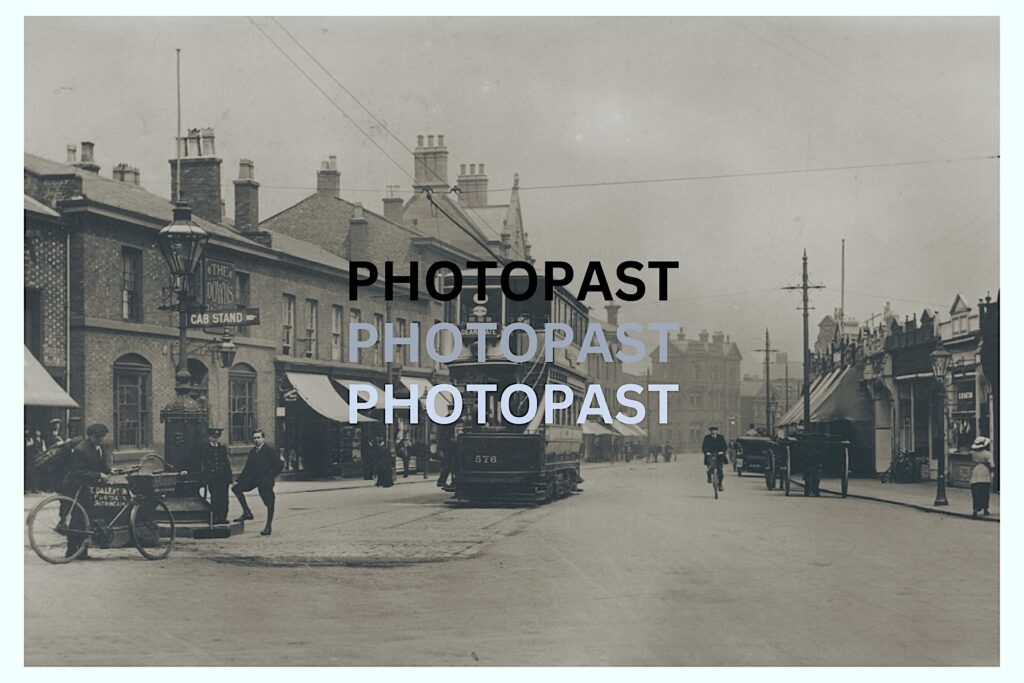 Old photograph of the Tram Terminus, Altrincham