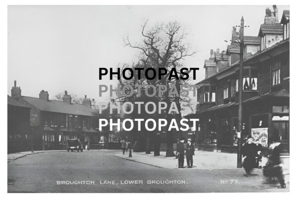 Old postcard of Broughton Lane, Lower Broughton, Salford, Manchester