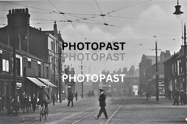 Old postcard of Ashton New Road, Bradford, Manchester