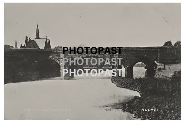 Old postcard of Old Barton Bridges, River Irwell, Barton, Eccles, Manchester