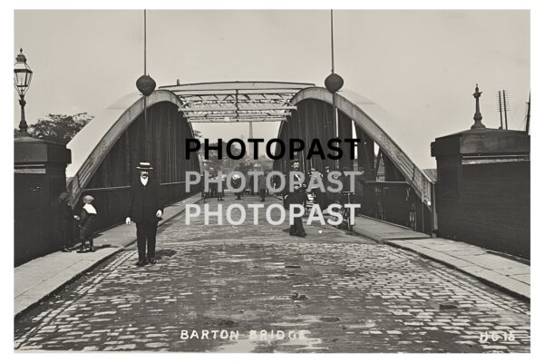 Old postcard showing Barton Swing Bridge, Barton, Eccles, Manchester