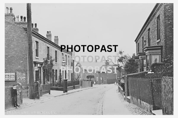 Old postcard of Crab Lane, Blackley, Manchester