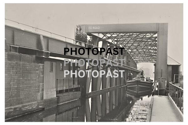 Old postcard of Barton Aqueduct Barge, Bridgewater Canal, Barton, Eccles, Manchester