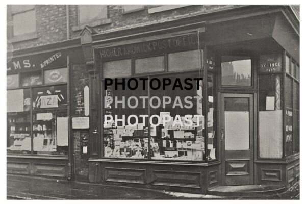Old postcard of Higher Ardwick Post Office, Union Street, Ardwick, Manchester