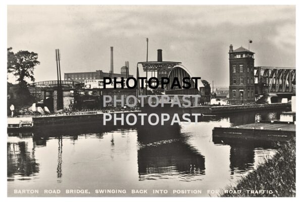 Old postcard of Barton Swing Bridge (Open), Manchester Ship Canal, Eccles, Manchester