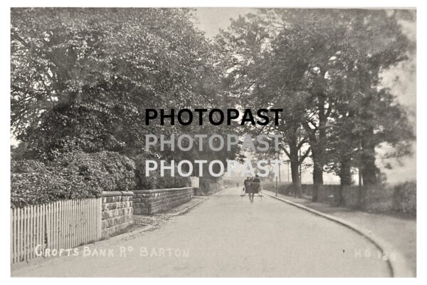 Old postcard showing Crofts Bank Road, Barton, Eccles, Manchester