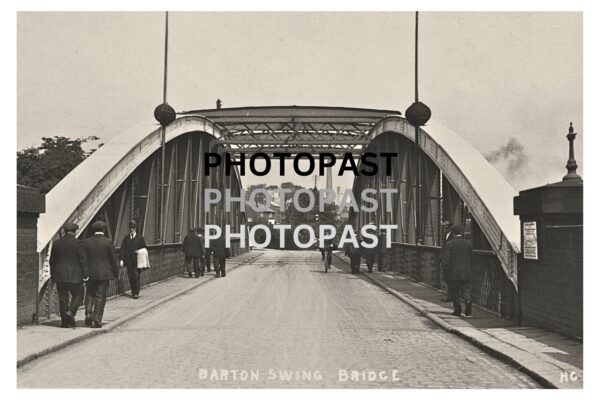 Old postcard showing Barton Swing Bridge, Manchester Ship Canal, Barton, Eccles, Manchester