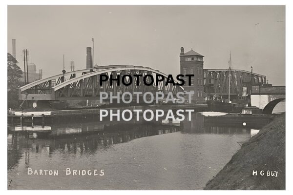 Old postcard of Barton Bridges, Manchester Ship Canal, Barton, Eccles, Manchester