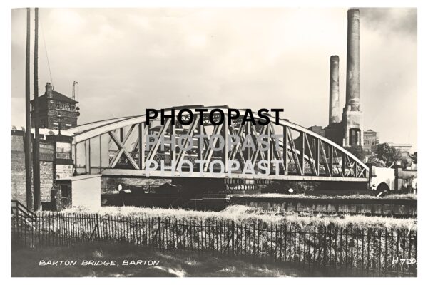 Old postcard of Barton Swing Bridge, Manchester Ship Canal, Barton, Eccles, Manchester