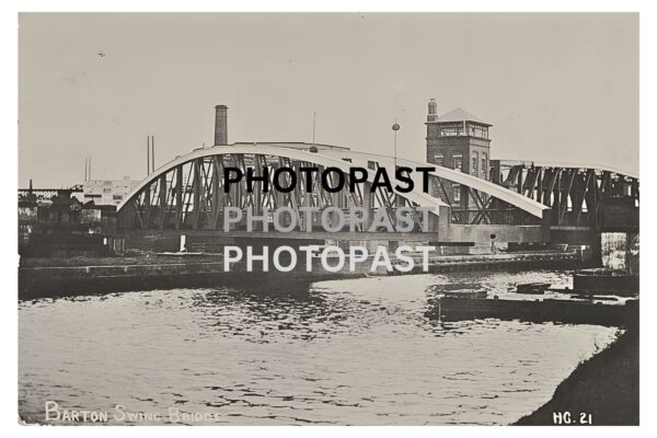 Old postcard of Barton Swing bridge, Manchester Ship Canal, Barton, Eccles, Manchester