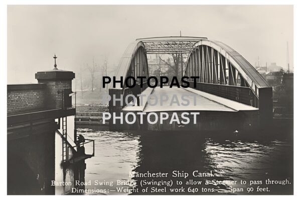 Old postcard of Barton Swing Bridge Turning, Manchester Ship Canal, Barton, Eccles, Manchester