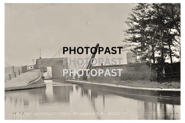 Old postcard showing Barton Aqueduct, Bridgewater Canal, Barton, Eccles, Manchester