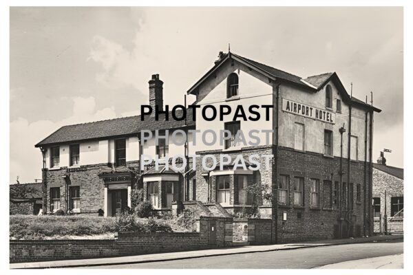 Old postcard of The Airport Hotel, Barton Airport, Barton, Eccles, Manchester