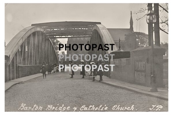Old photograph showing Barton Swing Bridge, Barton, Manchester Ship Canal, Eccles, Manchester