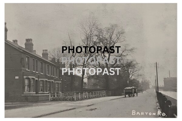 Old postcard showing Barton Road, Barton, Eccles, Manchester