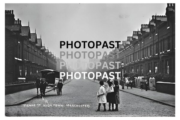 Old postcard of Bignor Street, Hightown, Cheetham Hill, Manchester