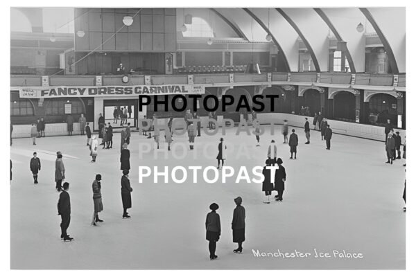 Old postcard of Manchester Ice Palace, Derby Street, Cheetham Hill, Manchester