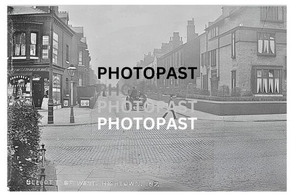 Old postcard of Bellott Street, Hightown, Cheetham Hill, Manchester