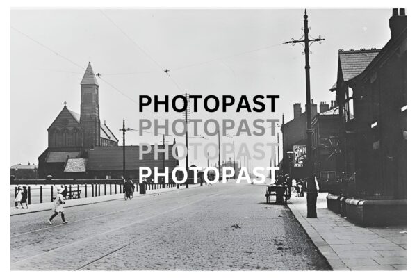 Old postcard of Ashton New Road, Clayton, Manchester